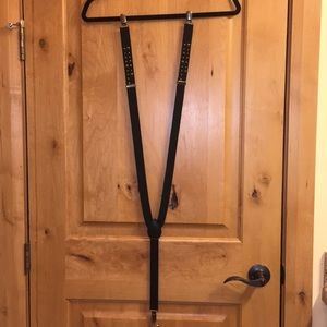 Black suspenders with metal studs
